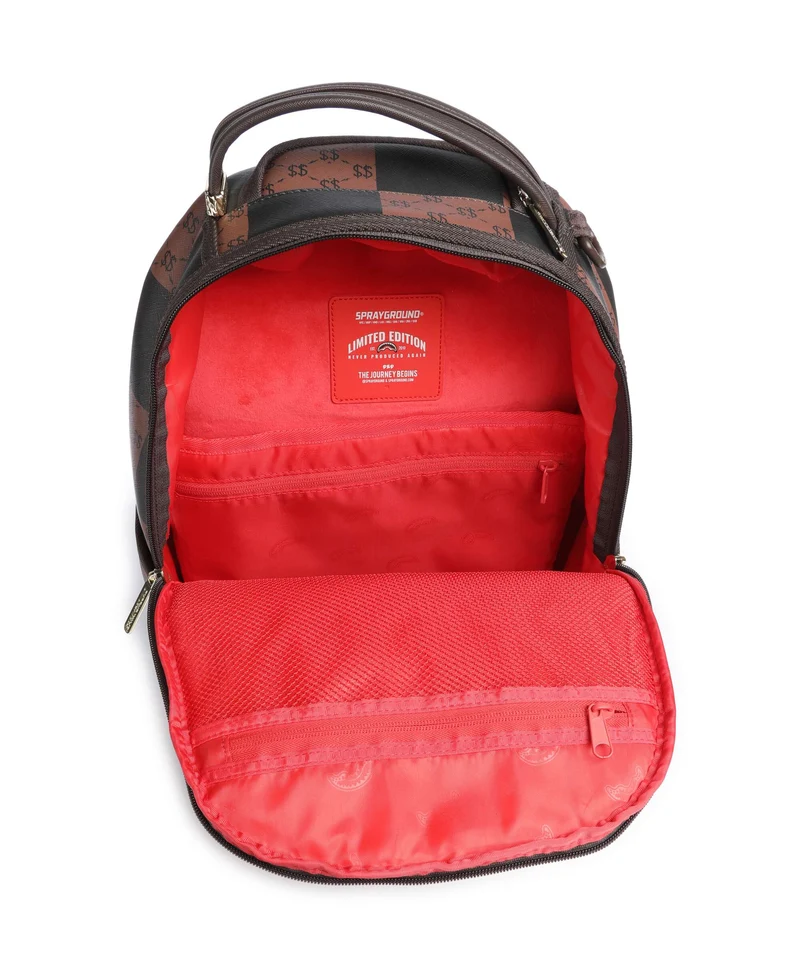 Sprayground Enlarged Check Paris Sac à dos brown