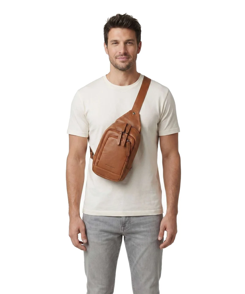 The Chesterfield Brand Wax Pull Up Cow Riga Sac sling cognac
