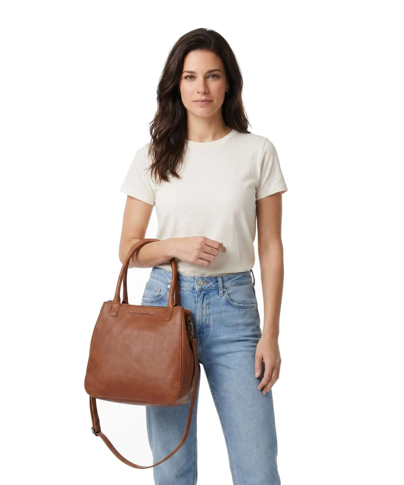 The Chesterfield Brand Wax Pull Up Cow Solvin Sac à main cognac