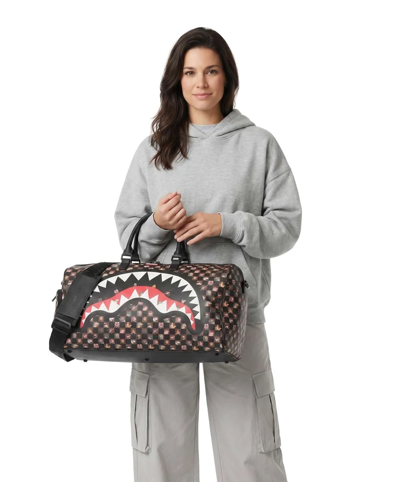 Sprayground Peeking Characters Remix Sac week-end brown