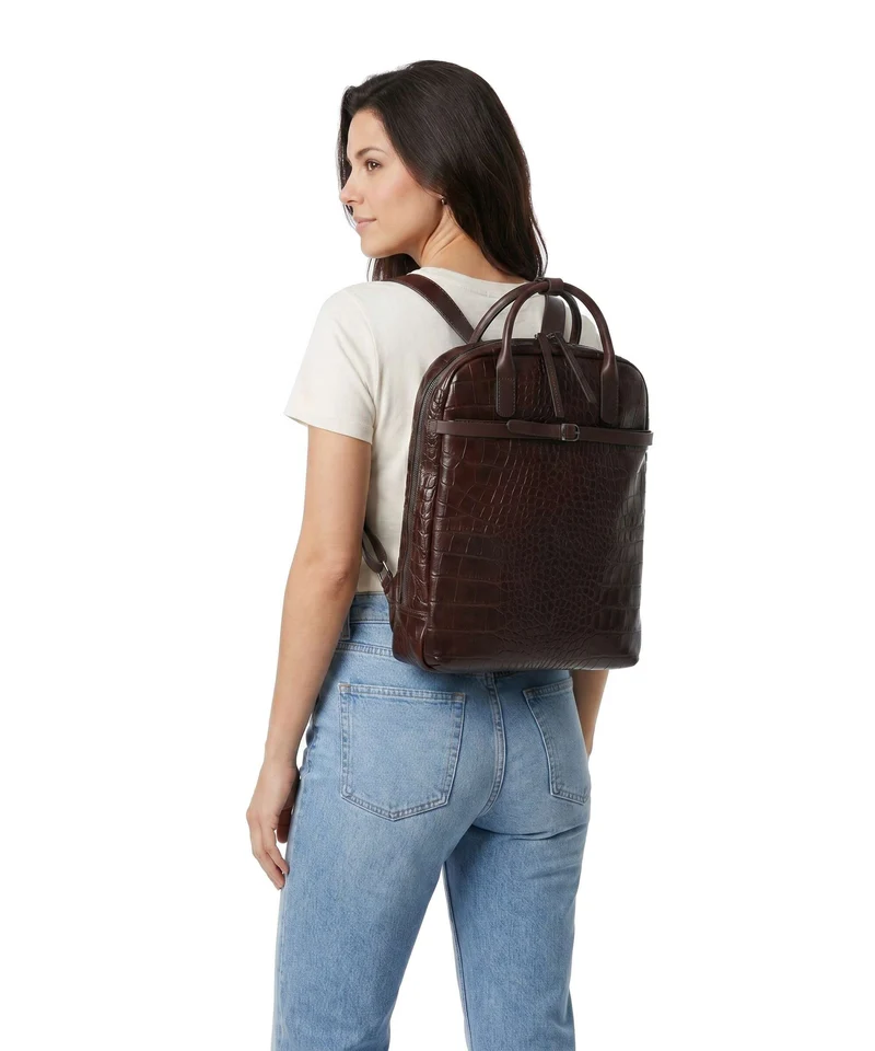 Castelijn & Beerens Croco Emma Sac à dos mocca
