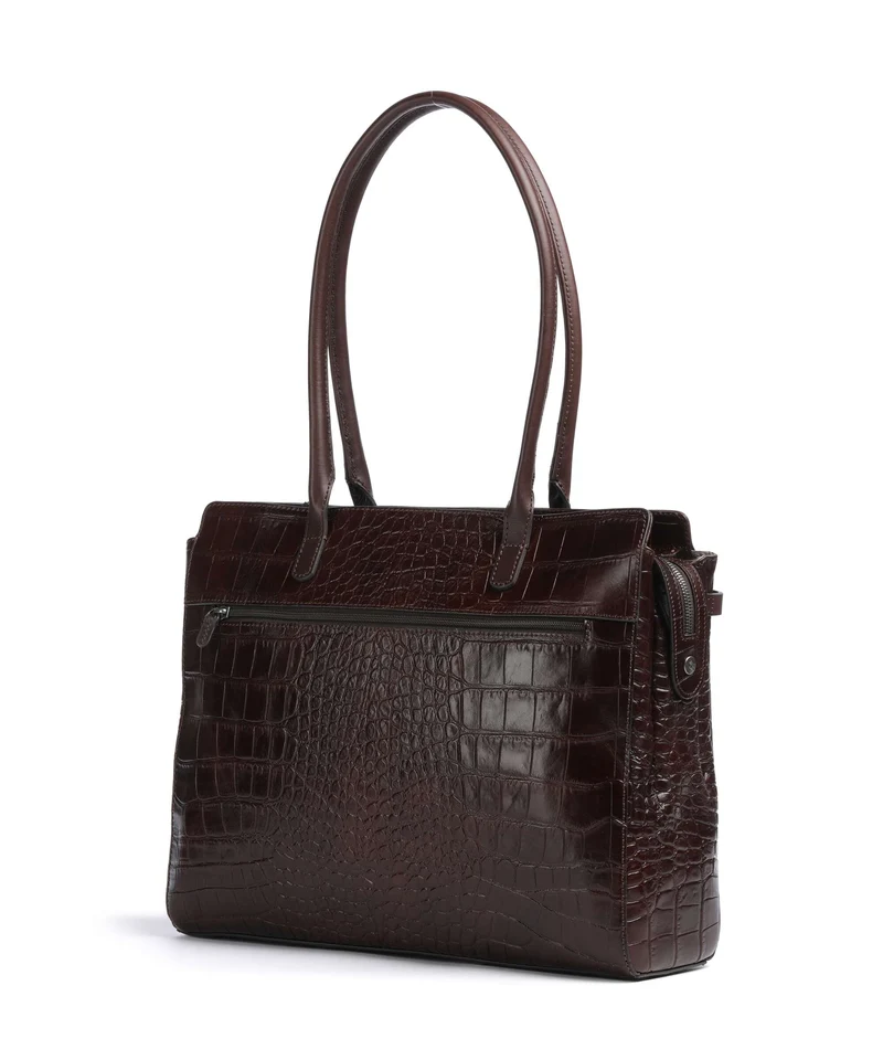 Castelijn & Beerens Croco Tess Porte-document mocca