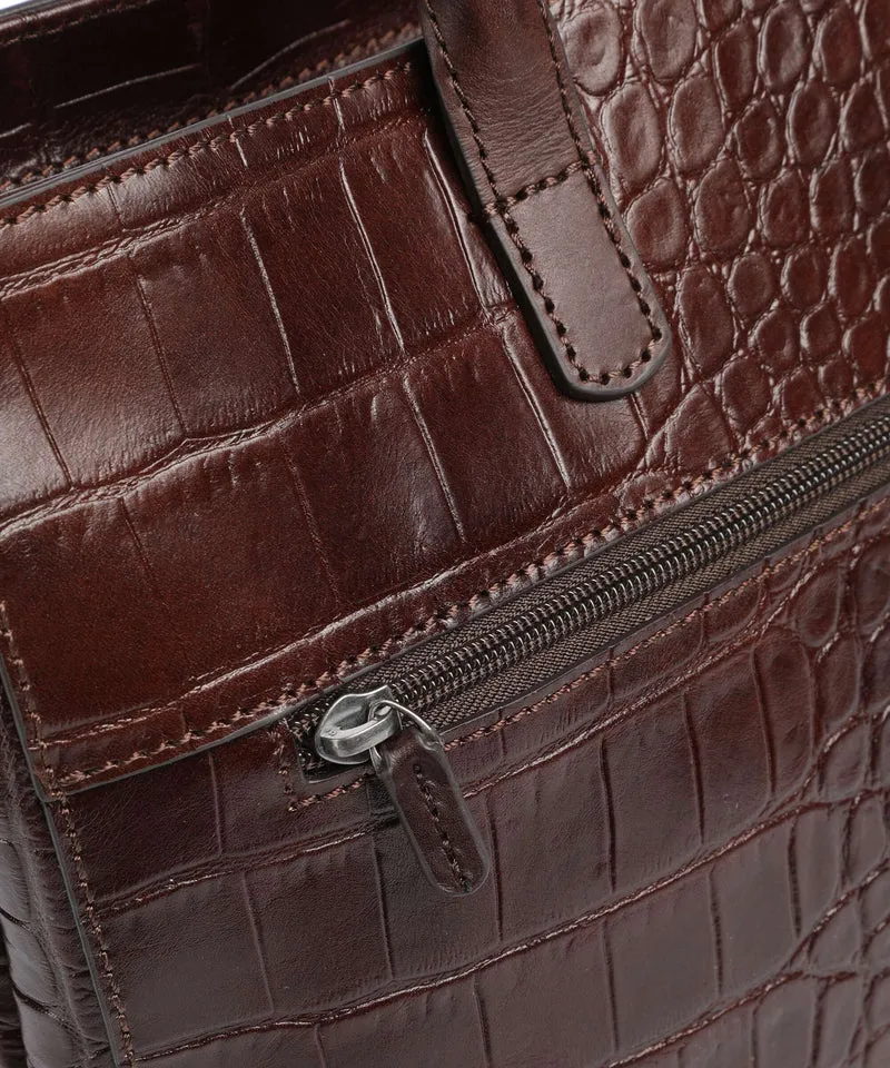 Castelijn & Beerens Croco Tess Porte-document mocca