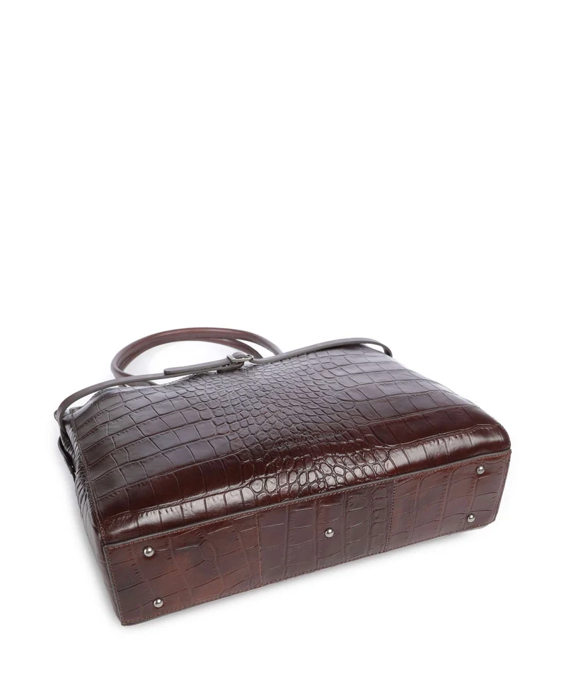 Castelijn & Beerens Croco Tess Porte-document mocca