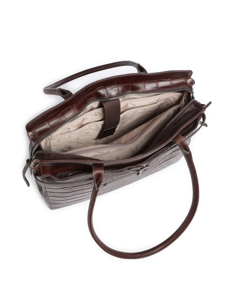 Castelijn & Beerens Croco Tess Porte-document mocca
