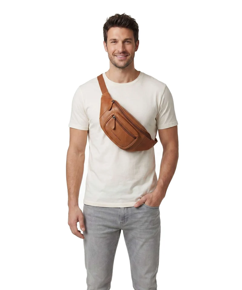 The Chesterfield Brand Wax Pull Up Cow Vernio Sac banane cognac