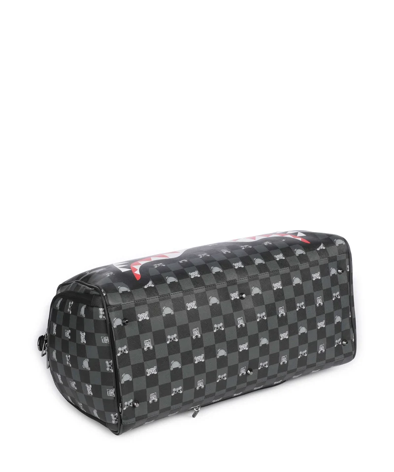 Sprayground Gray Peeking Character Check Sac week-end black
