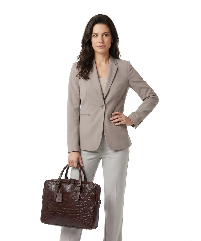 Castelijn & Beerens Croco Jules Porte-document mocca