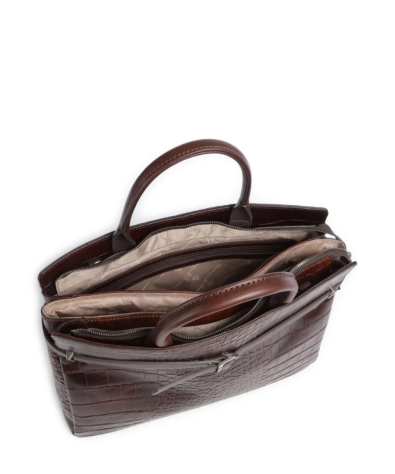 Castelijn & Beerens Croco Kaat Porte-document mocca