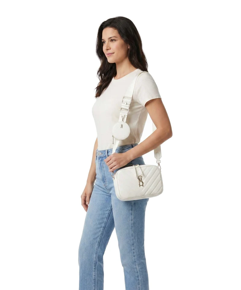 Steve Madden BZIRIA Sac bandoulière white/gold