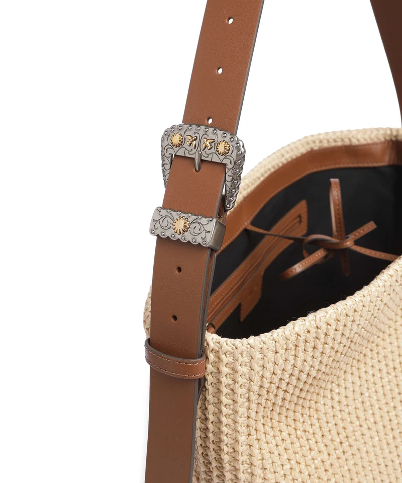 Pinko Big Sac fourre-tout paglia/cuoio/mix gal