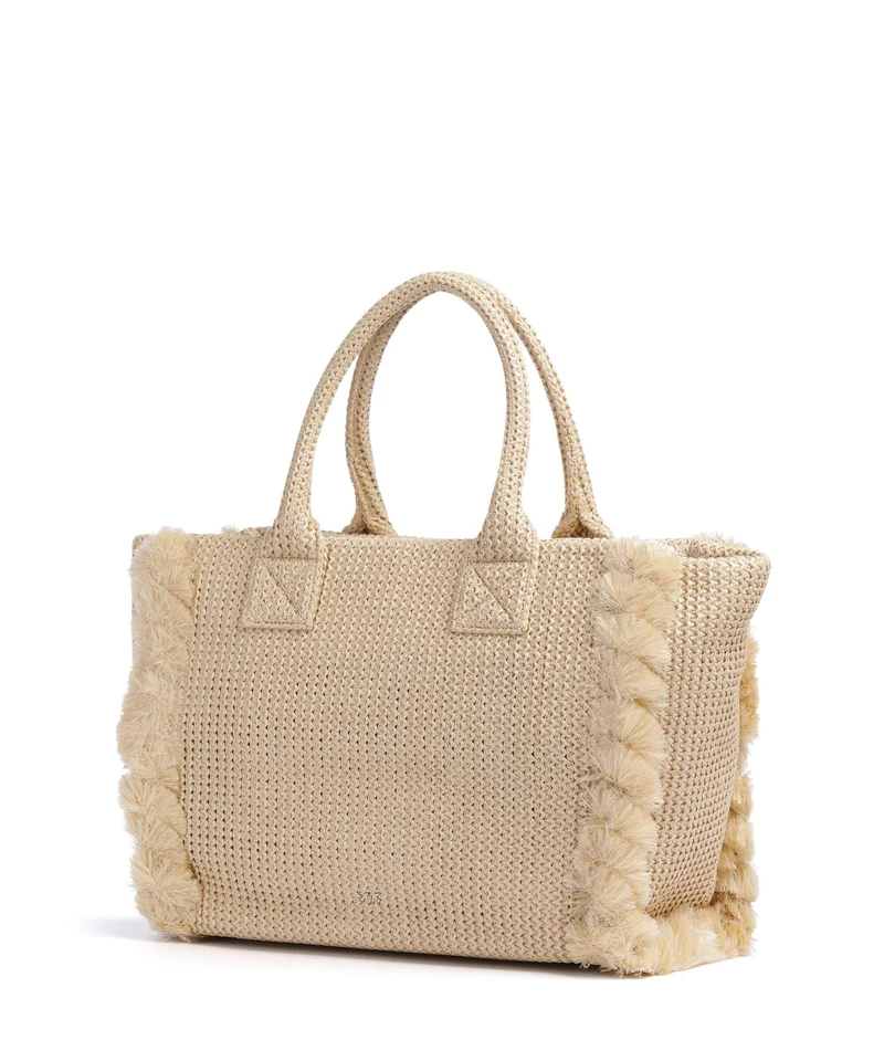 Pinko Beach Sac à main paglia/nero/antique gold