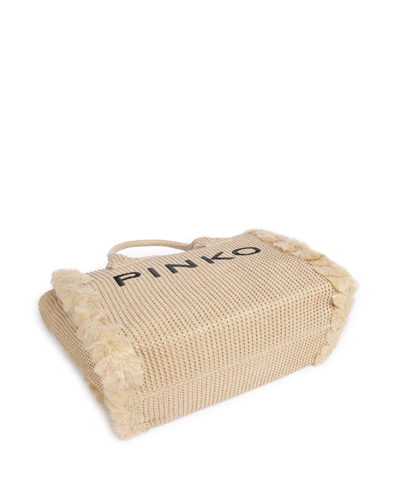 Pinko Beach Sac à main paglia/nero/antique gold