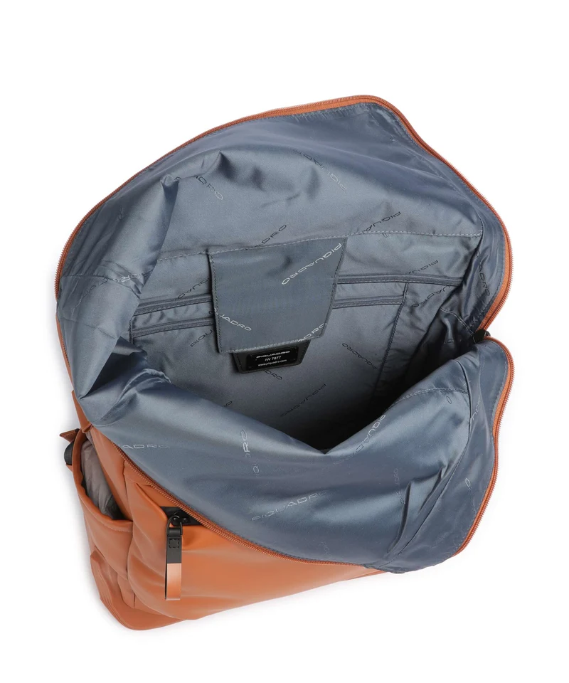 Piquadro Corner Special Sac à dos roll-top brique