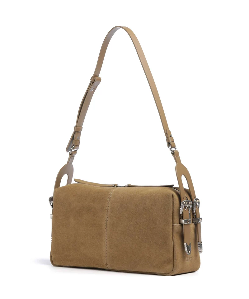 Pinko 24 Classic Sac porté épaule verde canguro/old silver