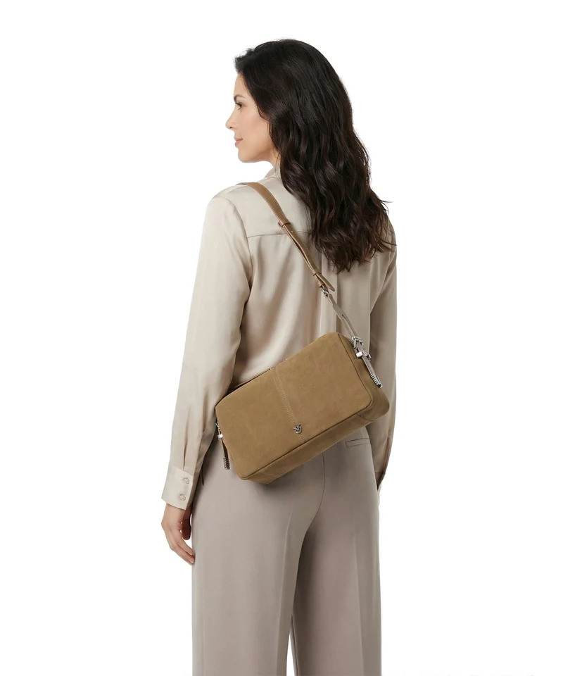 Pinko 24 Classic Sac porté épaule verde canguro/old silver