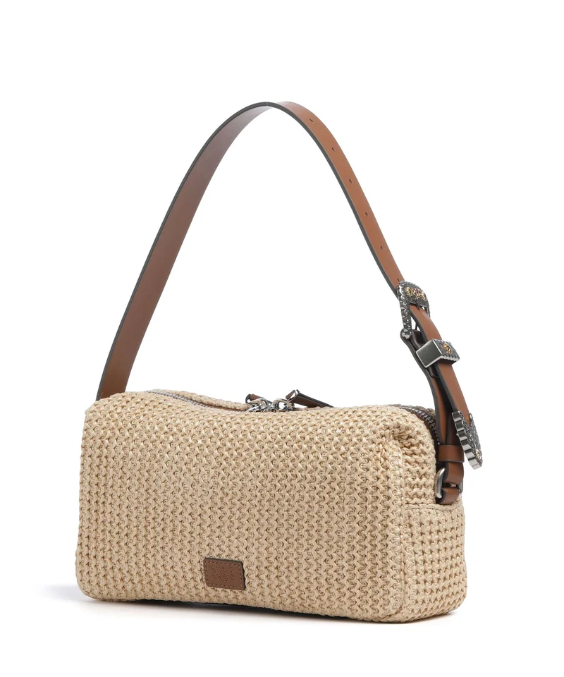 Pinko Sac porté épaule paglia/cuoio/old silver
