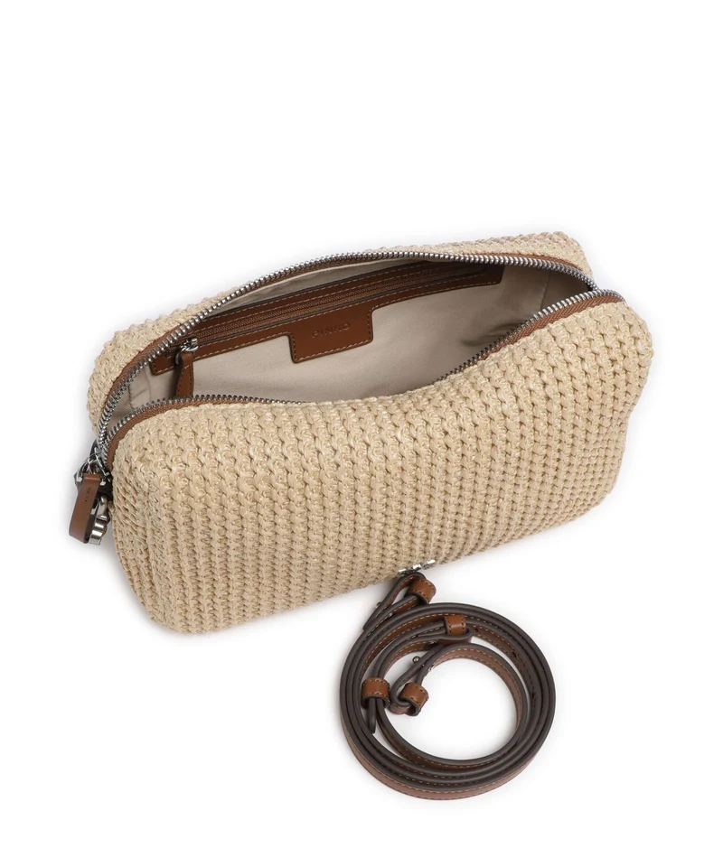 Pinko Sac porté épaule paglia/cuoio/old silver