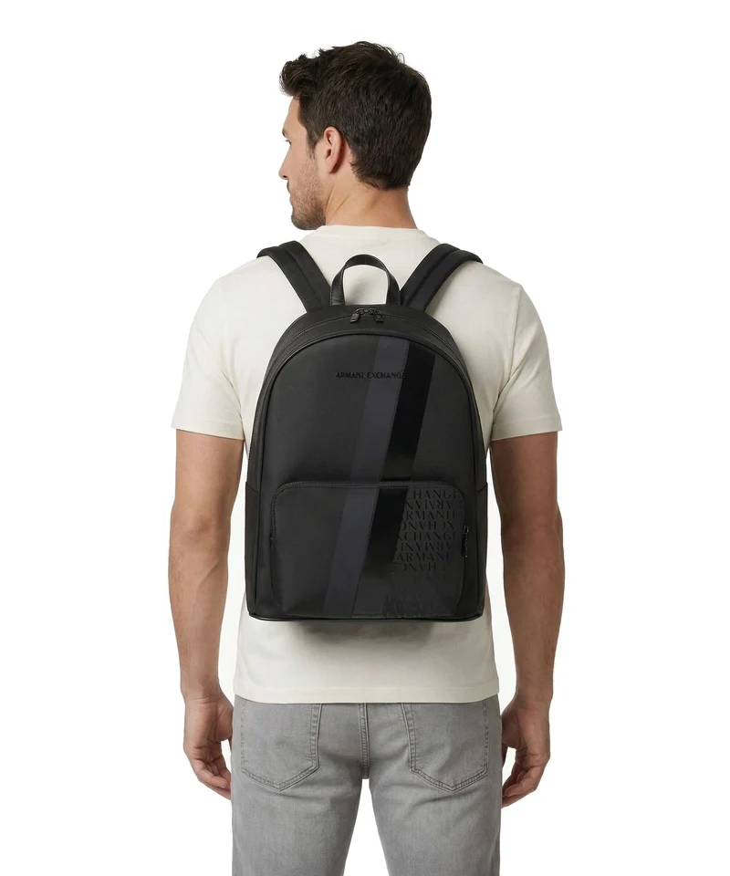 Armani Exchange Dylan Sac à dos black/gunmetal/shiny black