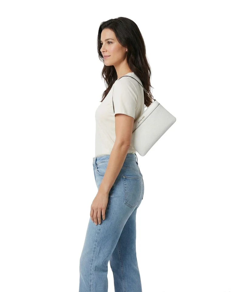 Michael Kors Jet Set Sac porté épaule optic white