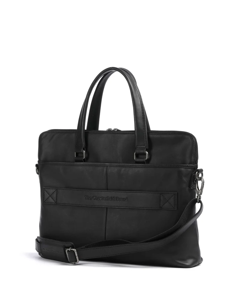 The Chesterfield Brand Wax Pull Up Cow Elvas Sac d'ordinateur black