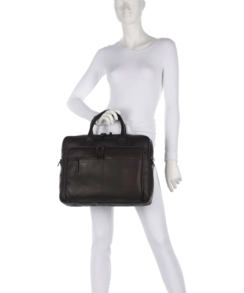 The Chesterfield Brand Wax Pull Up Cow Tacama Sac d'ordinateur brown