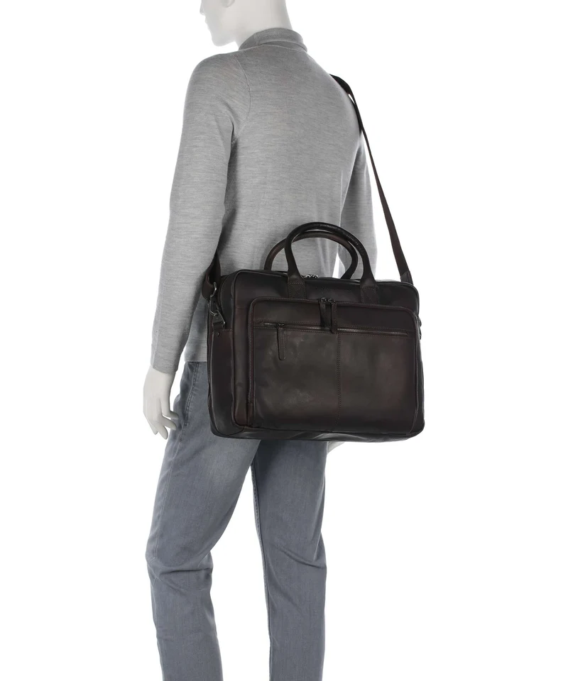 The Chesterfield Brand Wax Pull Up Cow Tacama Sac d'ordinateur brown
