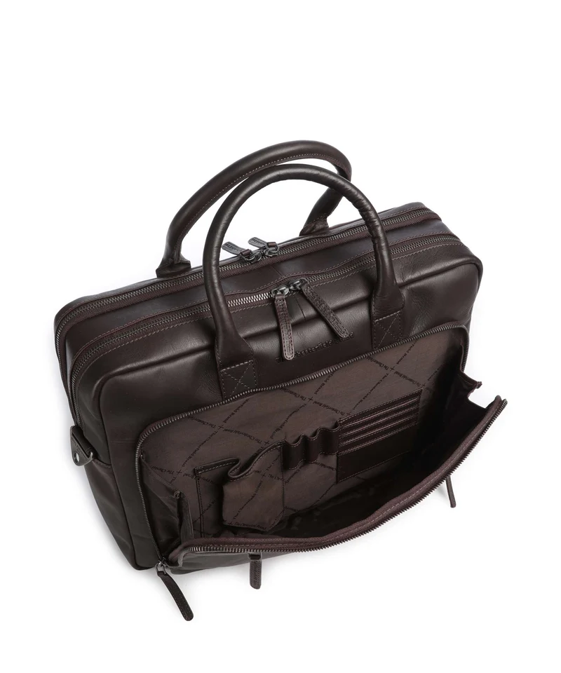 The Chesterfield Brand Wax Pull Up Cow Tacama Sac d'ordinateur brown