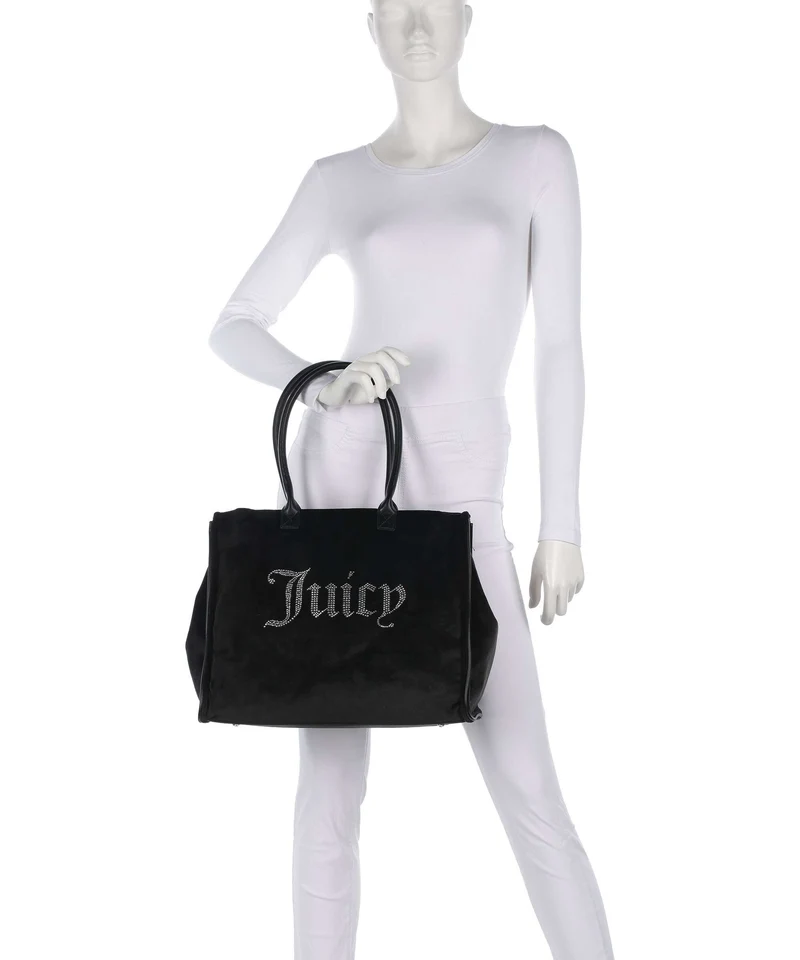 Juicy Couture Iris Velvet Rhinestones L Cabas black