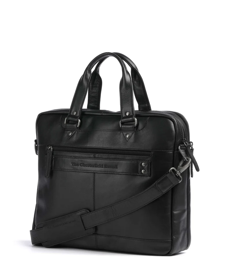 The Chesterfield Brand Wax Pull Up Cow Montara Sac d'ordinateur black