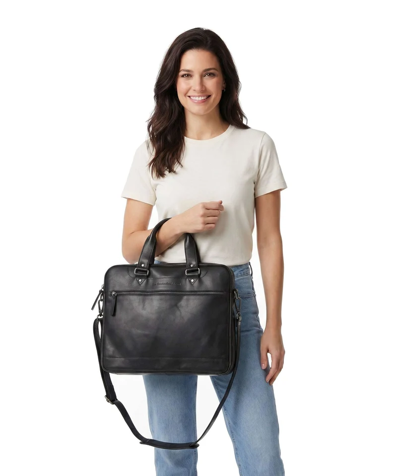 The Chesterfield Brand Wax Pull Up Cow Montara Sac d'ordinateur black