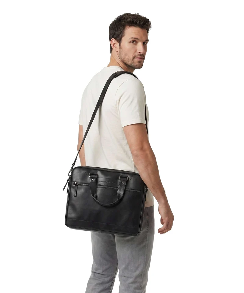 The Chesterfield Brand Wax Pull Up Cow Montara Sac d'ordinateur black