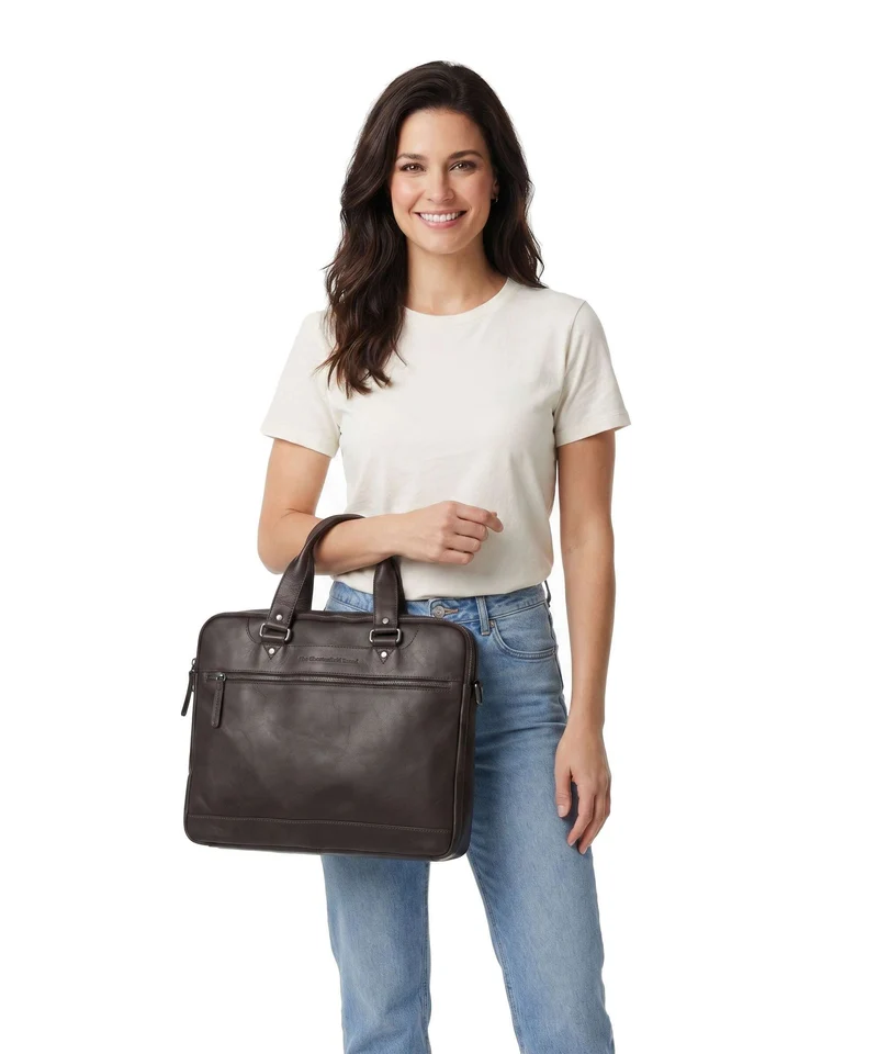 The Chesterfield Brand Wax Pull Up Cow Montara Sac d'ordinateur brown