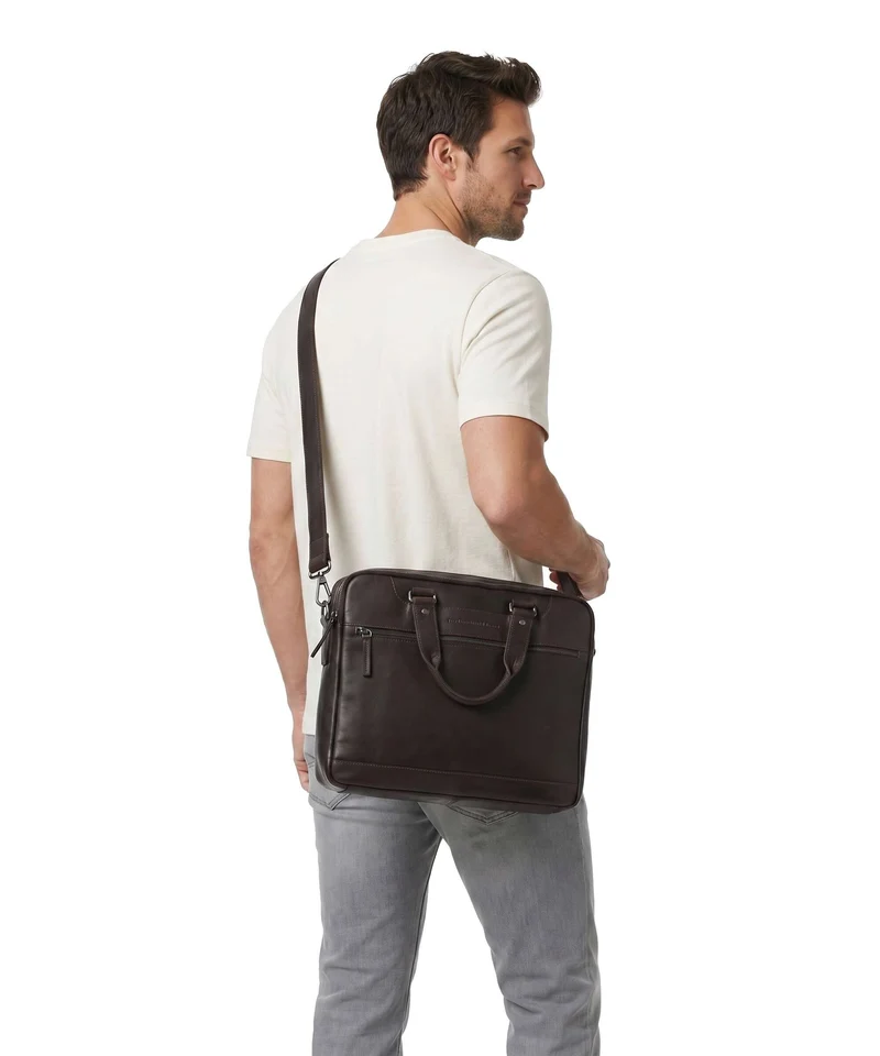 The Chesterfield Brand Wax Pull Up Cow Montara Sac d'ordinateur brown