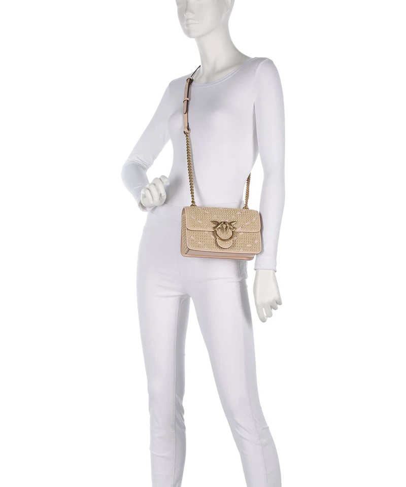 Pinko Love One Mini Sac bandoulière paglia/rosa/antique gold