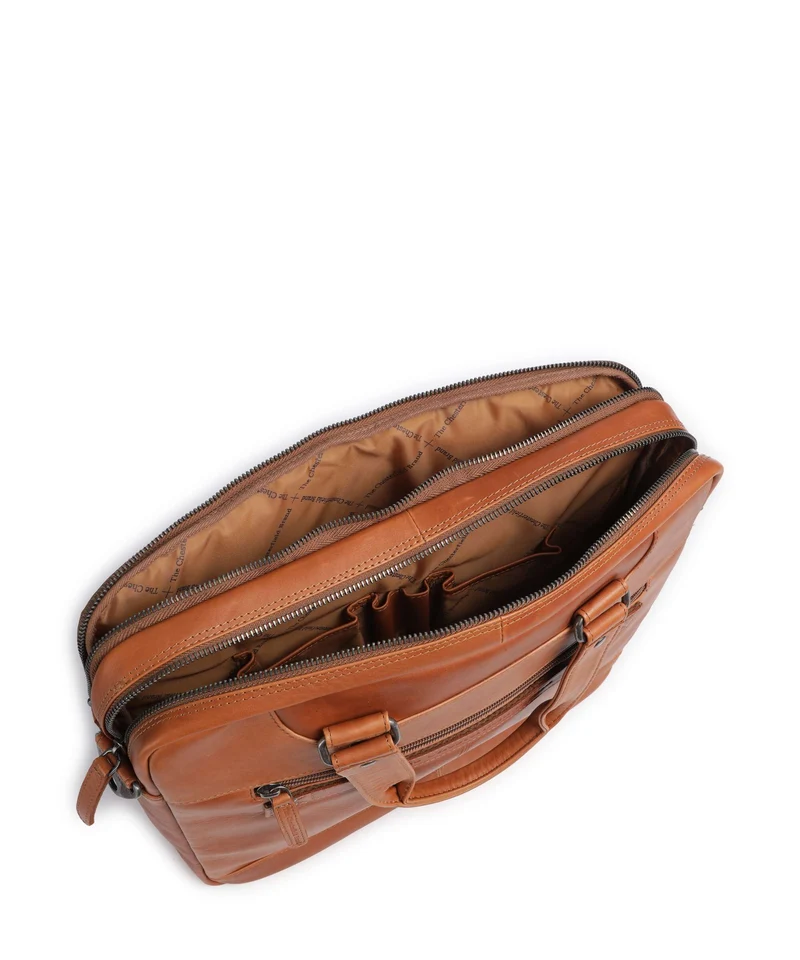 The Chesterfield Brand Wax Pull Up Cow Montara Sac d'ordinateur cognac