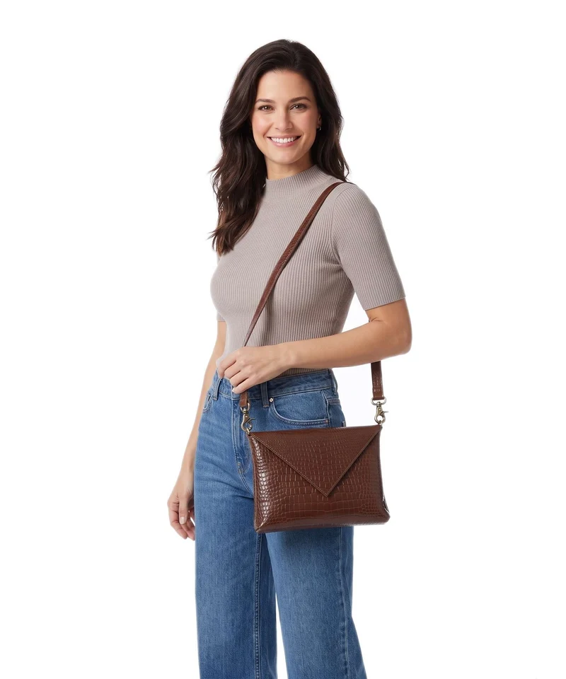 Depeche Fashion Favourites Sac bandoulière cognac croco