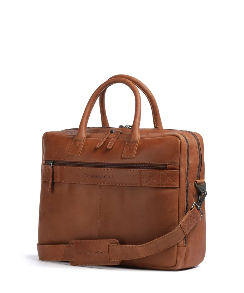The Chesterfield Brand Wax Pull Up Cow Tacama Sac d'ordinateur cognac