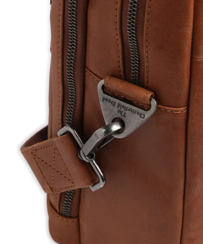 The Chesterfield Brand Wax Pull Up Cow Tacama Sac d'ordinateur cognac