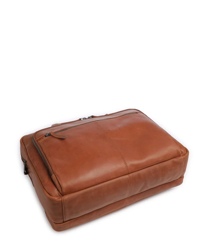 The Chesterfield Brand Wax Pull Up Cow Tacama Sac d'ordinateur cognac