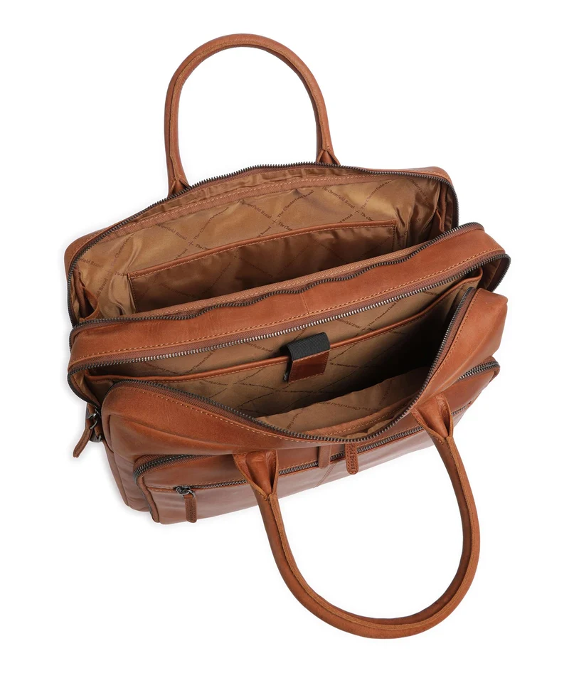 The Chesterfield Brand Wax Pull Up Cow Tacama Sac d'ordinateur cognac
