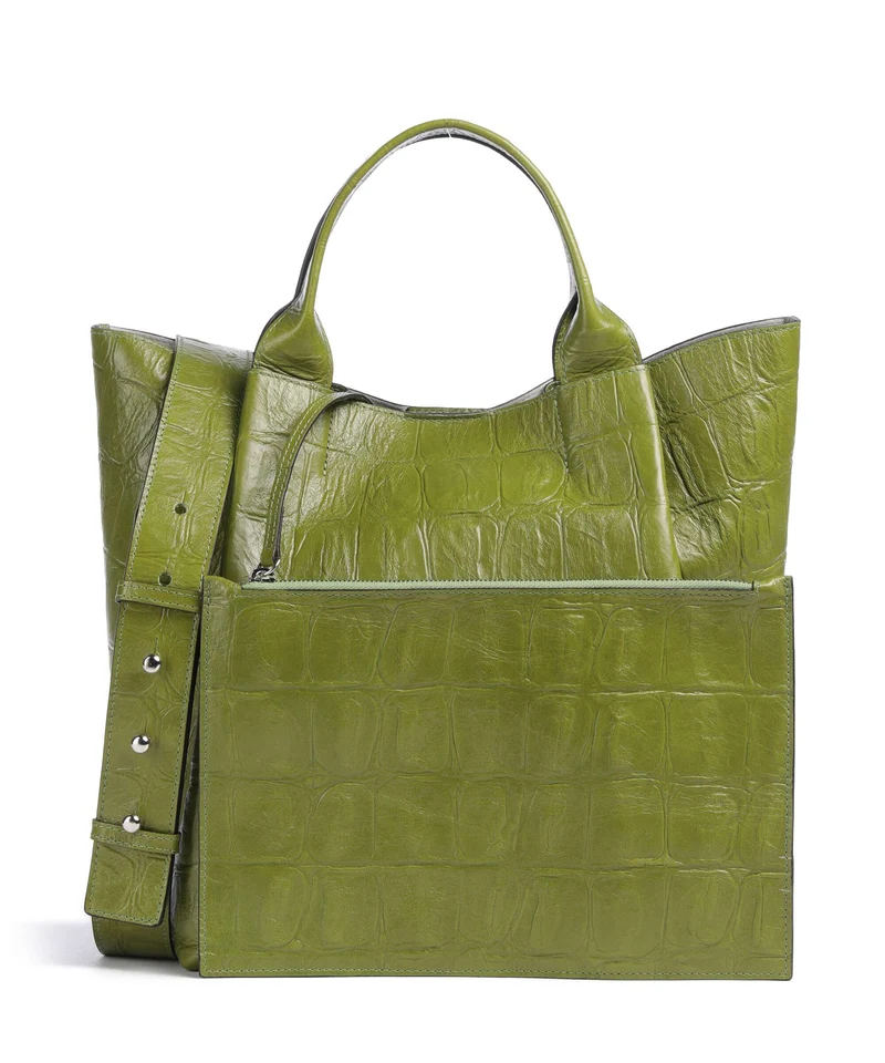 Abro Maxi Cocco Essential Medium Sac à main lime