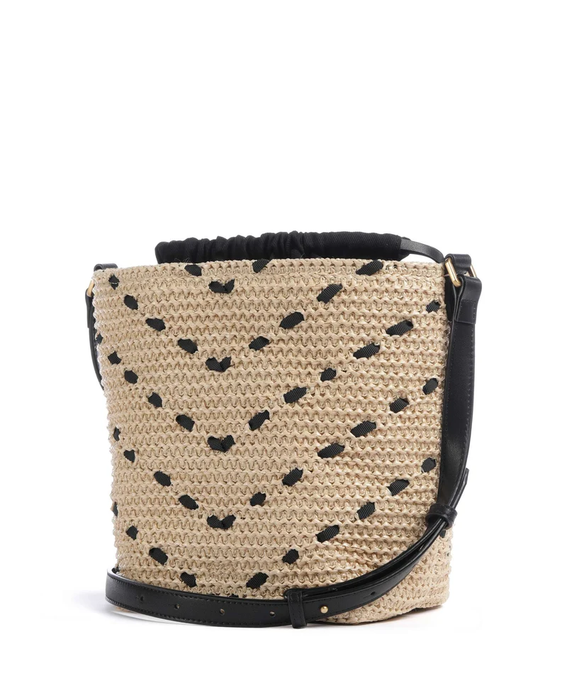 Pinko Sac seau paglia/nero/antique gold