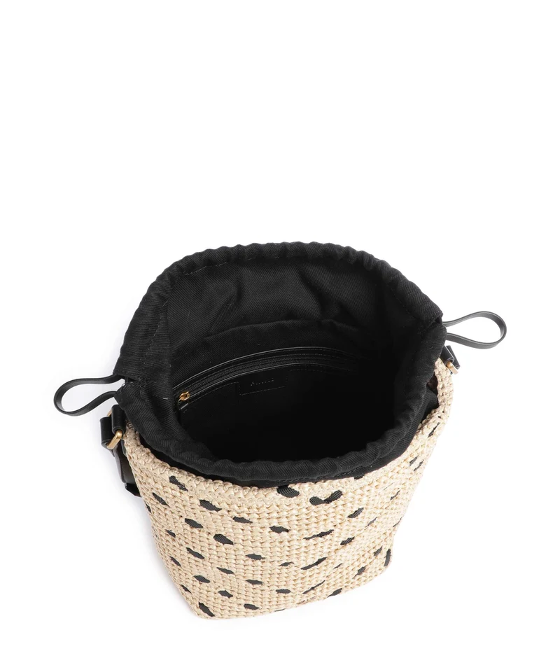 Pinko Sac seau paglia/nero/antique gold