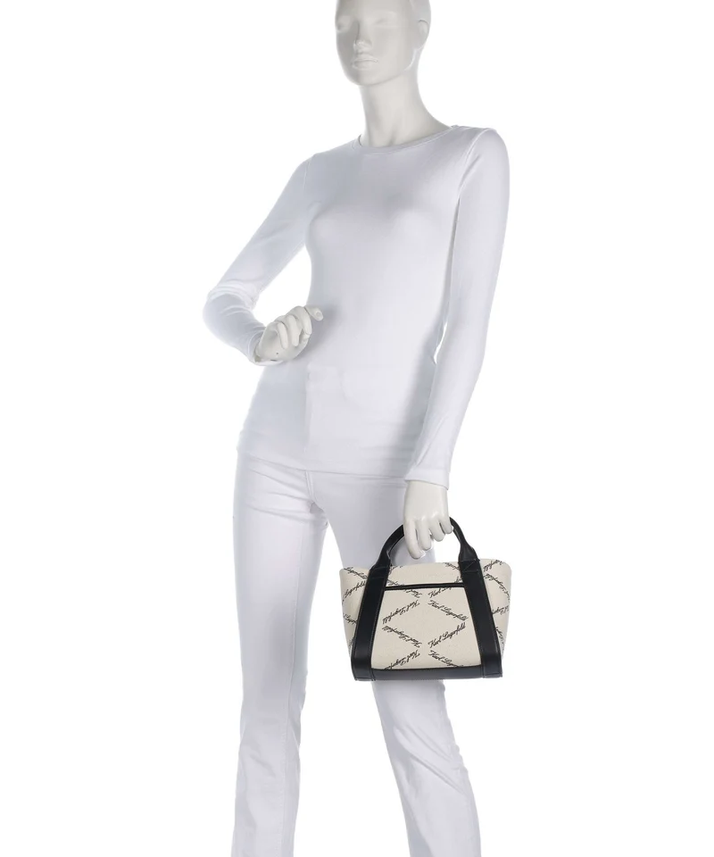 Karl Lagerfeld K/Ville Small Sac à main natural canvas/black