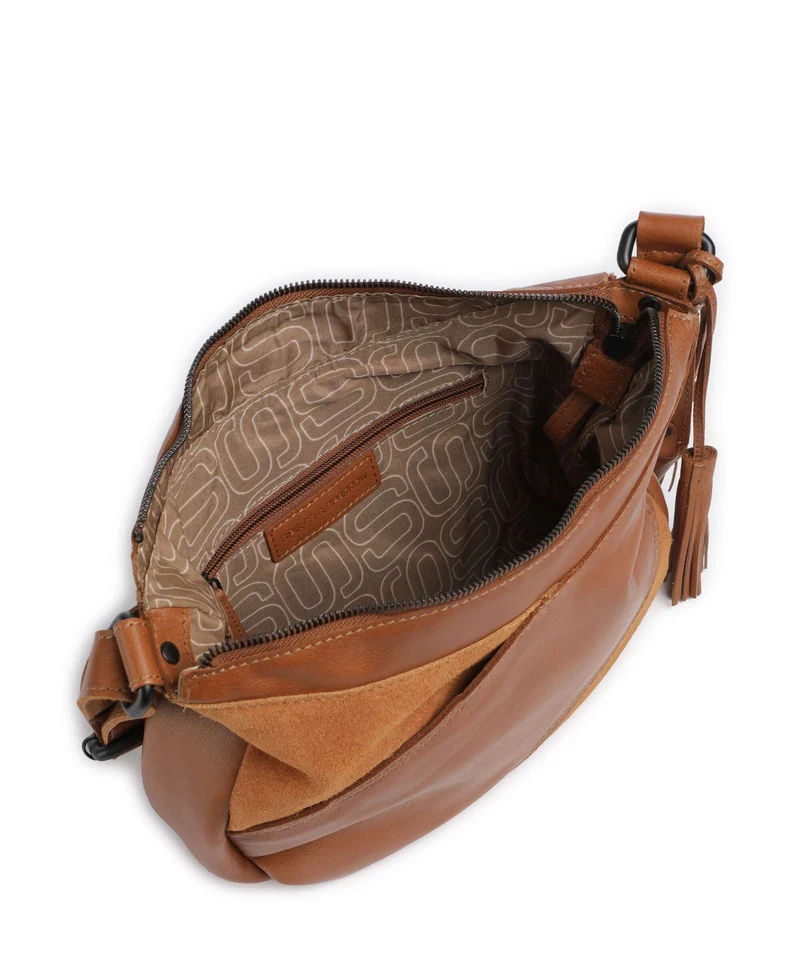 Spikes & Sparrow Suede Mix Lorain Sac bandoulière brandy