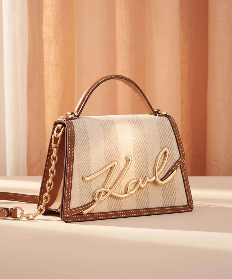 Karl Lagerfeld K/Signature 2.0 Medium Sac à main natural canvas/tan