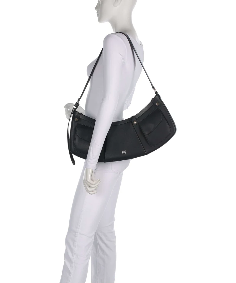 Pinko Pocket Sac porté épaule nero/old silver