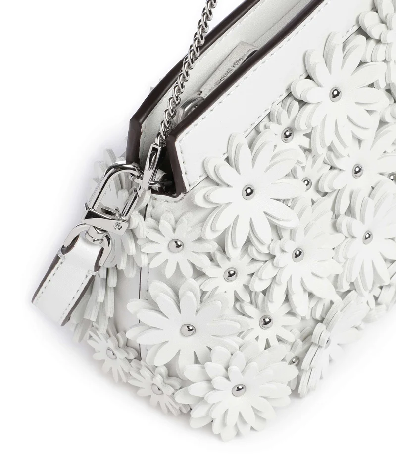 Michael Kors Athena Dome Chain Small Sac porté épaule optic white
