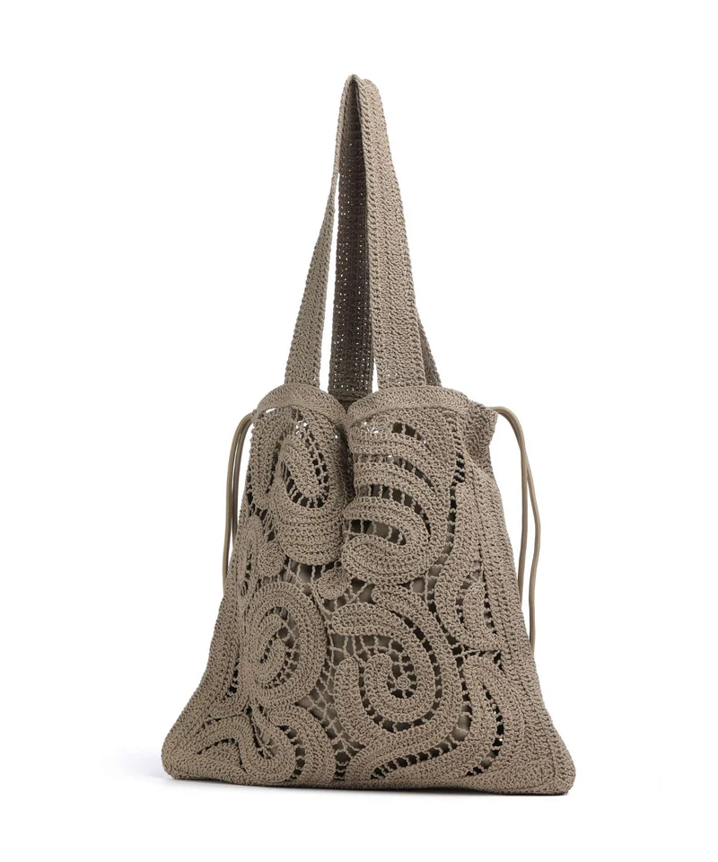 Pinko Crochet Geometrico Sac fourre-tout verde canguro